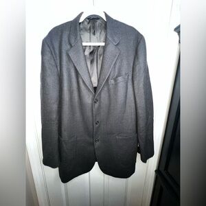 Vtg Brooks Brothers Mens 46 Charcoal Gray 100% Pure Wool Sport Coat Suit Jacket
